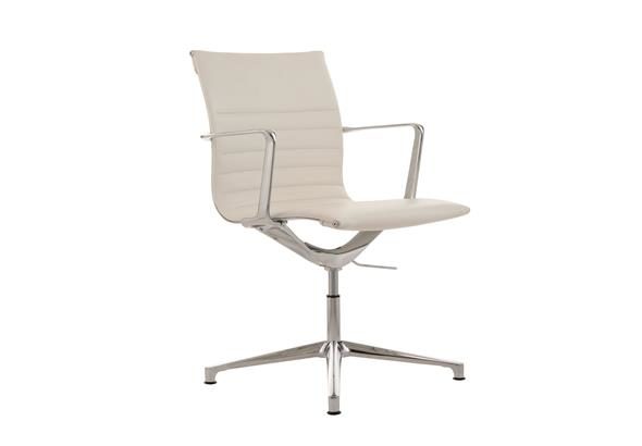 Siège de réunion visiteurs Sity, mettant en avant les accoudoirs chromés qui ajoutent une touche de modernité et d'élégance au design ergonomique du siège.