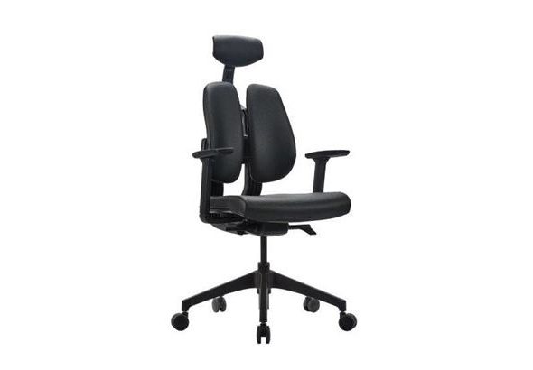 Fauteuil Alveola ergonomique, illustrant le double dossier ajustable qui offre un soutien ciblé et personnalisé. La conception ergonomique assure une posture correcte tout au long de la journée.