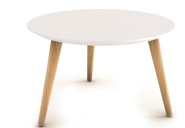 Table basse Boréal avec design moderne et épuré, montrant une surface de table en bois, avec des pieds élégants et une finition raffinée.