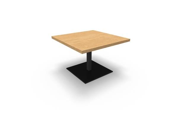 Table basse Linea avec design moderne et épuré, montrant une surface en bois avec des bords nets et un cadre élégant en métal, parfait pour les espaces de vie contemporains.