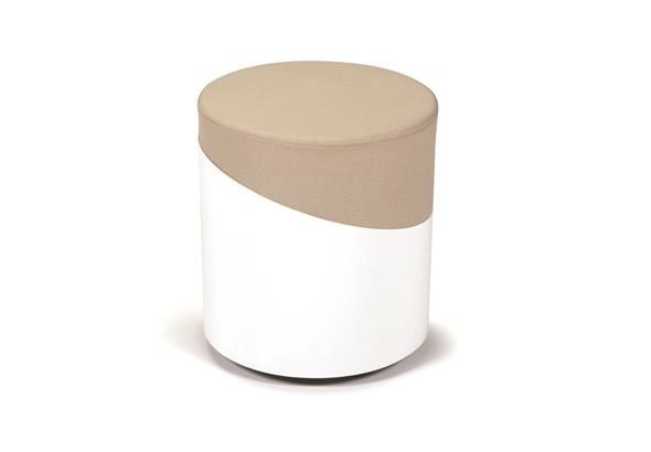 Pouf Nar avec design moderne, montrant une assise ronde et épurée avec un revêtement en tissu coloré, parfait pour des espaces d'accueil ou de détente.