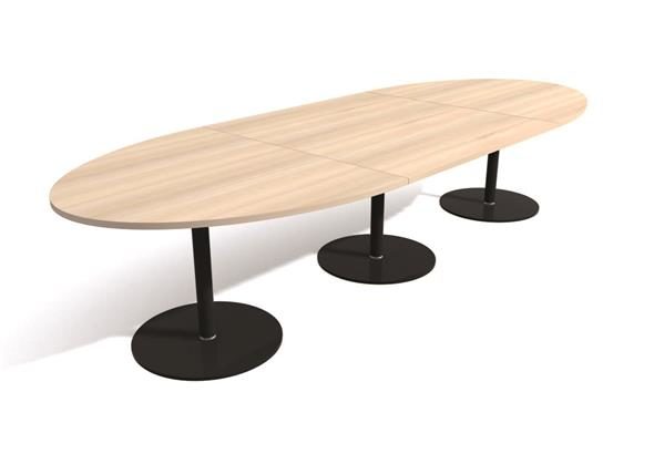 Table de réunion MEETING en configuration complète, montrant son plateau spacieux et ses finitions soignées, idéale pour des réunions collaboratives et des discussions d'équipe.