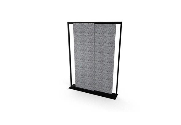 La cloison acoustique Frame Silens est décrite comme une solution de séparation efficace et élégante, combinant un cadre métallique avec des panneaux acoustiques. Elle assure la stabilité et un design moderne. Elle est conçue pour améliorer l'acoustique et réduire les nuisances sonores dans les espaces de travail. Le cadre métallique ajoute une touche de sophistication tout en étant fonctionnel.