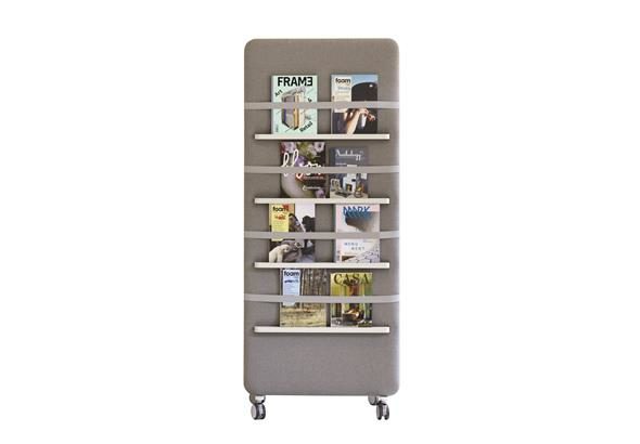 Présentoir ESKIMO en configuration complète avec volets à brochures ouverts. Conçu pour organiser efficacement vos documents et brochures tout en offrant un accès facile et pratique.