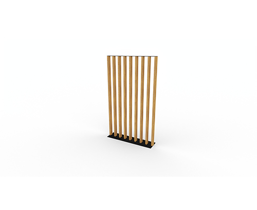 Vue d'ensemble de la claustra grille Venice, idéale pour séparer les espaces de travail tout en laissant passer la lumière.