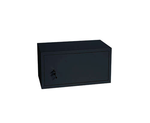 Coffre-fort sécurisé avec porte renforcée et serrure à combinaison, offrant une protection optimale pour les documents importants et les objets de valeur. Design compact et robuste pour une sécurité accrue.