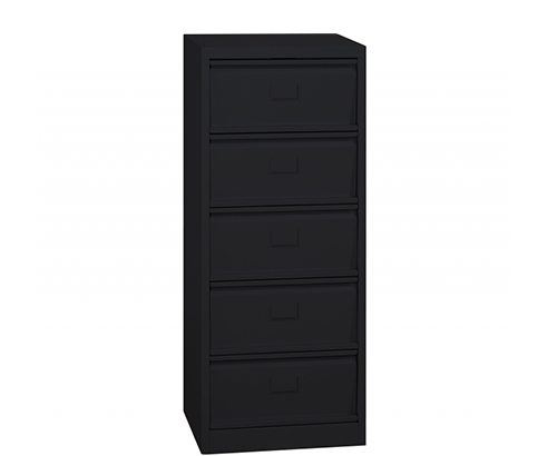 Meuble à clapet 5 cases, démontrant son intégration pratique dans un environnement de travail moderne, avec des tiroirs facilement accessibles pour un rangement efficace.