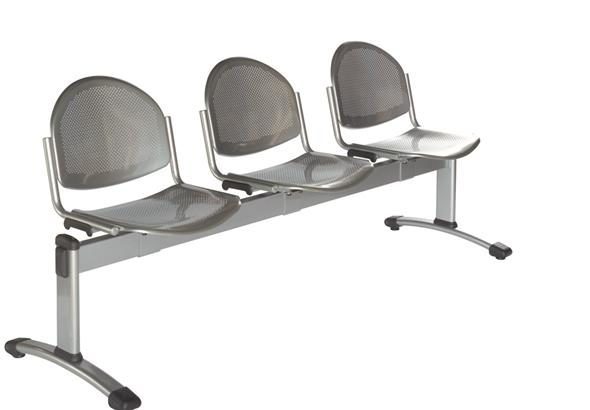 Poutre d'accueil FLASH avec plusieurs assises pour visiteurs, démontrant le confort et la fonctionnalité des sièges dans un environnement de salle d'attente.