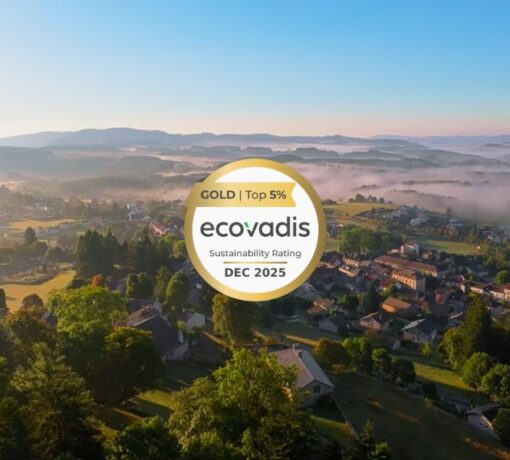 Médaille Gold EcoVadis 2025 de Spark symbolisant l’engagement RSE et la progression de l’entreprise.